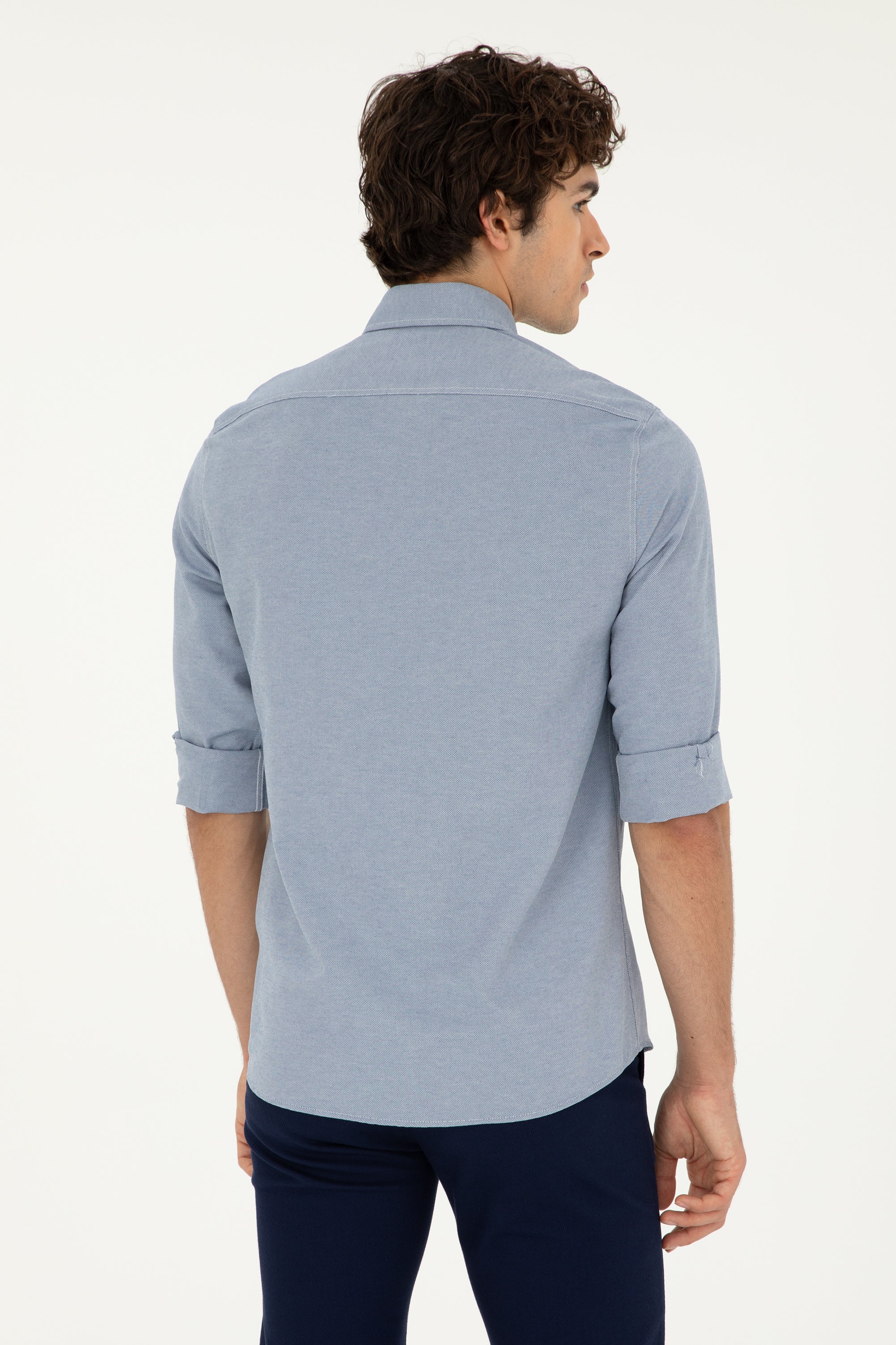 Mens Basic Shirt Navy Blue - Image 2