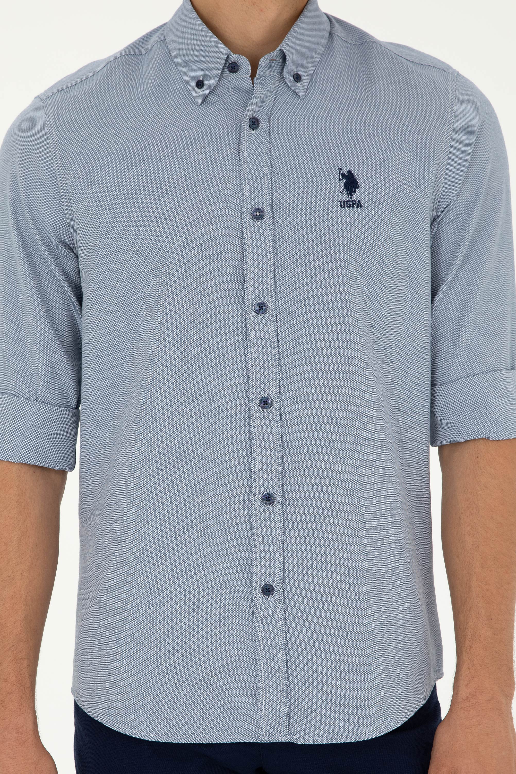 Mens Basic Shirt Navy Blue - Image 3