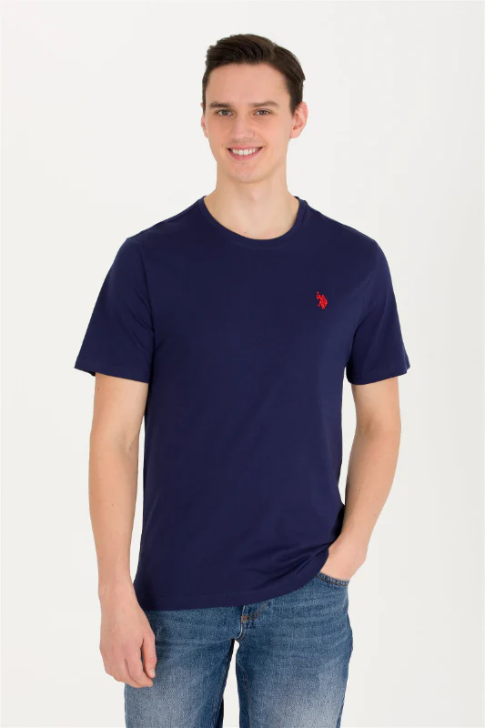 Mens Basic T Shirt Navy Blue