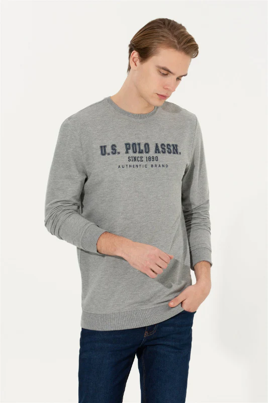 Mens Sweatshirt Grey Melange