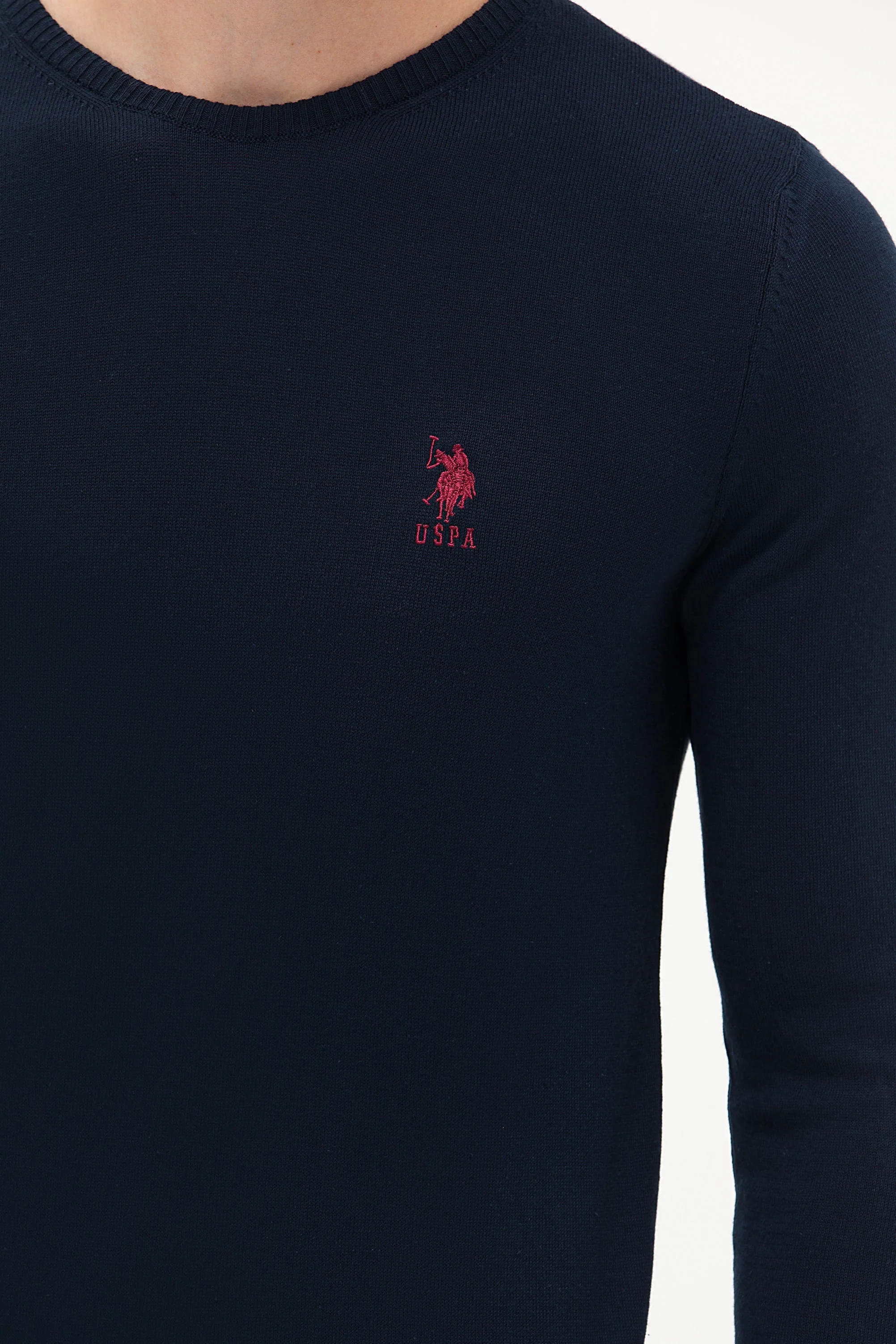 Mens Basic Knitwear Navy Blue - Image 3