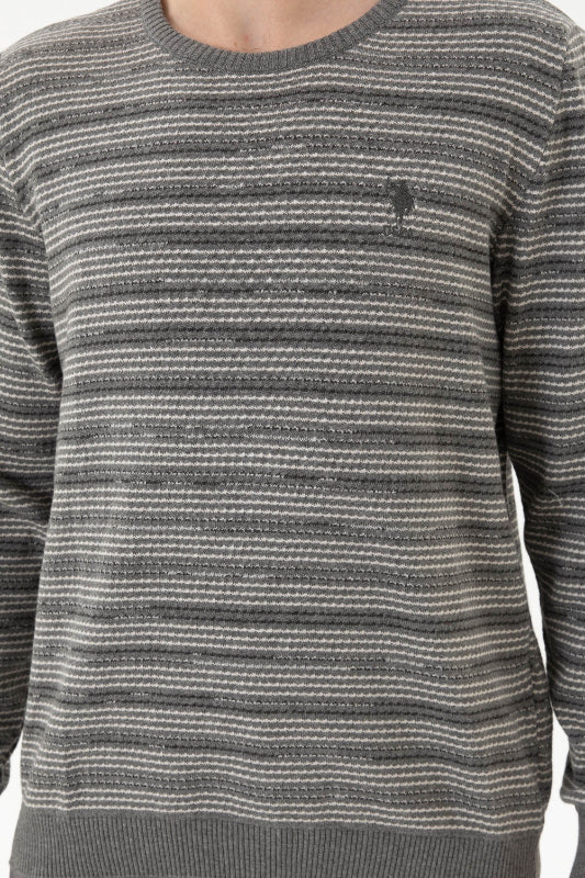 Mens Knitwear Grey Melange - Image 4