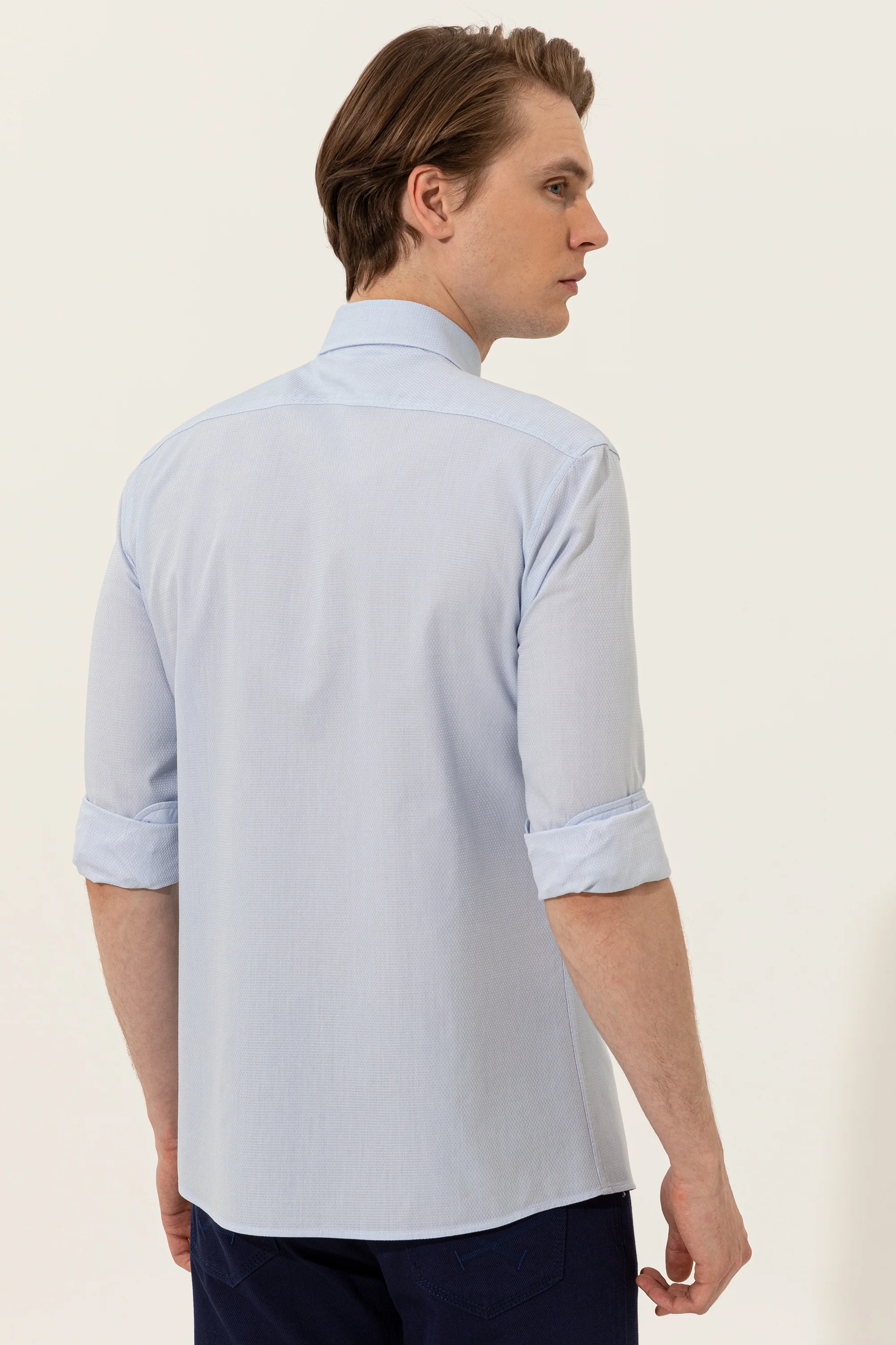 Mens Basic Shirt Light Blue - Image 2