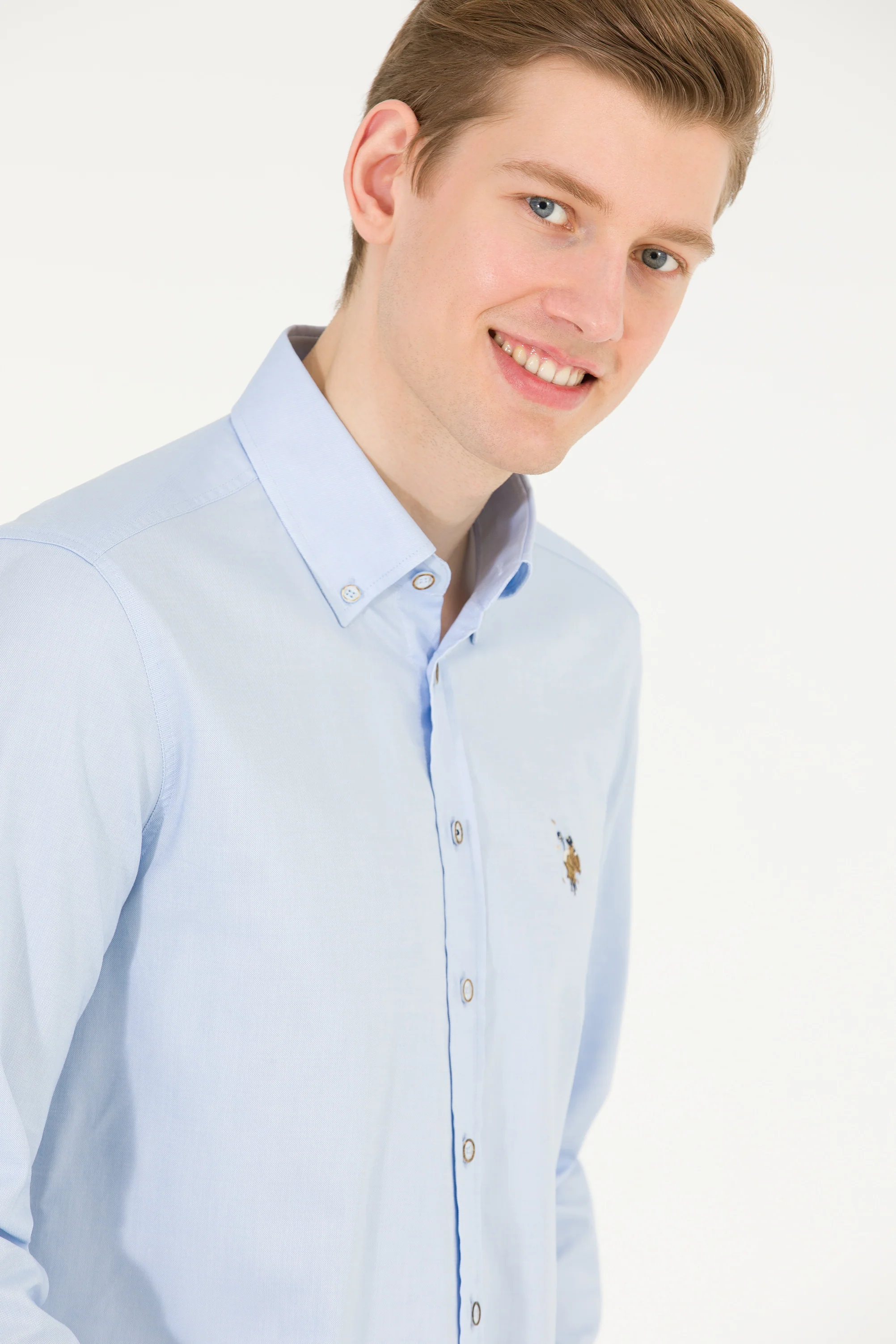 Mens Basic Shirt Light Blue - Image 3