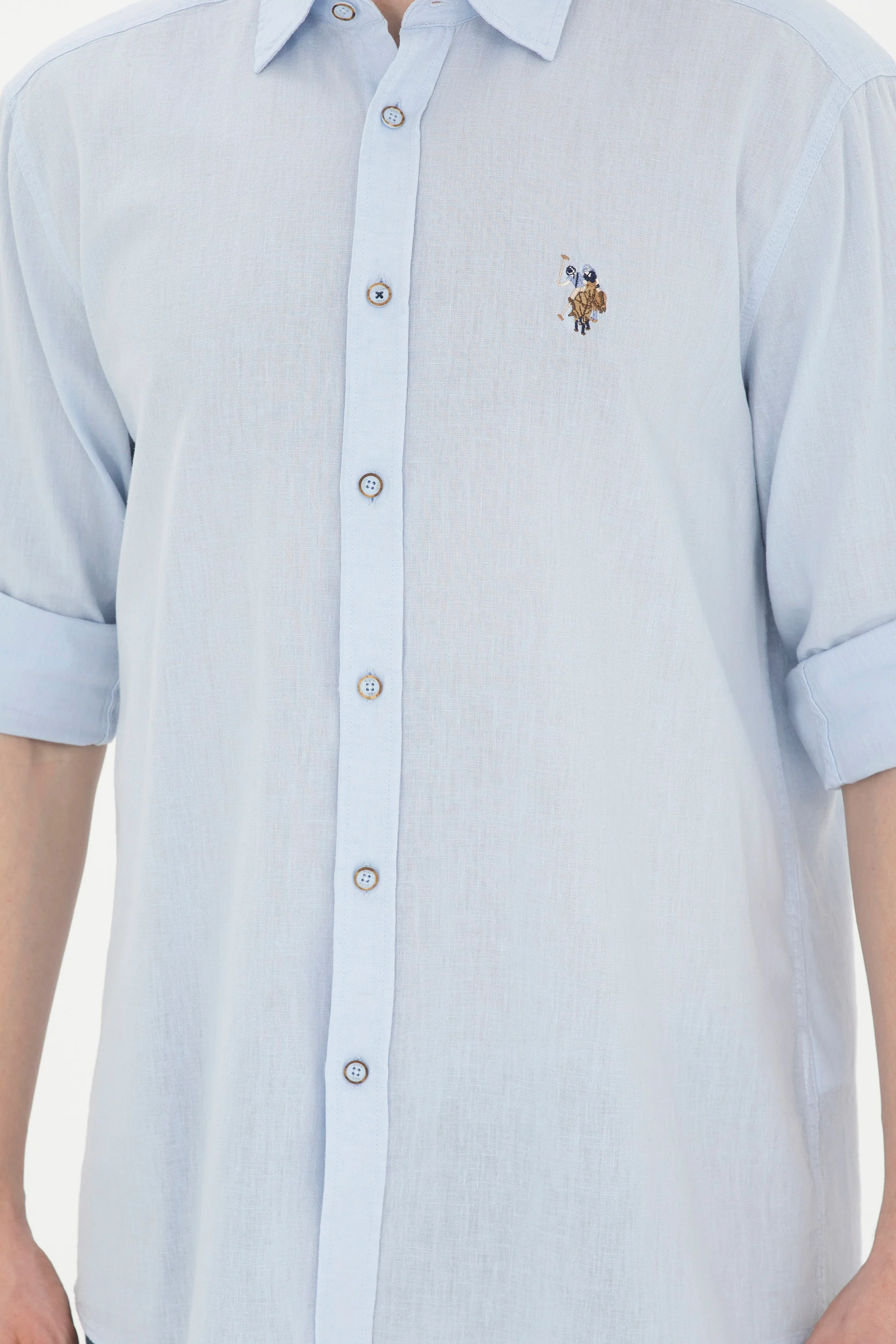 Mens Basic Shirt Light Blue - Image 3