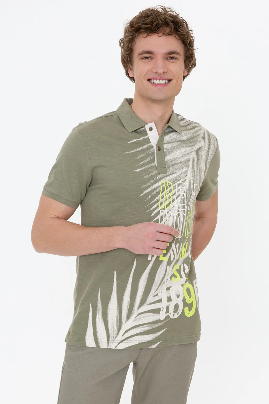 Mens Polo Shirt Khaki
