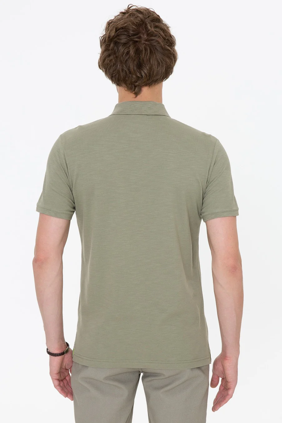 Mens Polo Shirt Khaki - Image 2