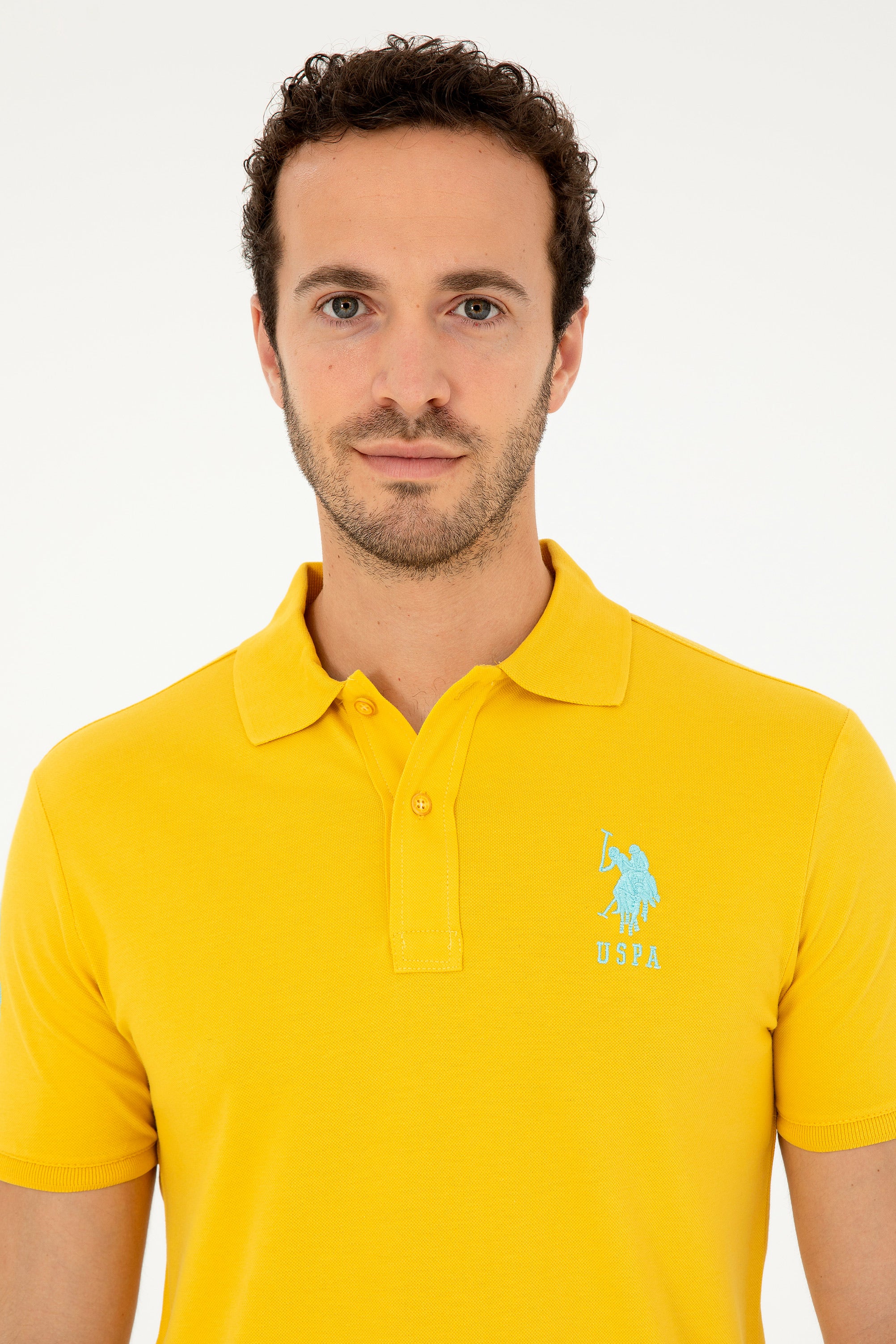 Mens Basic Polo Shirt Saffron - Image 4