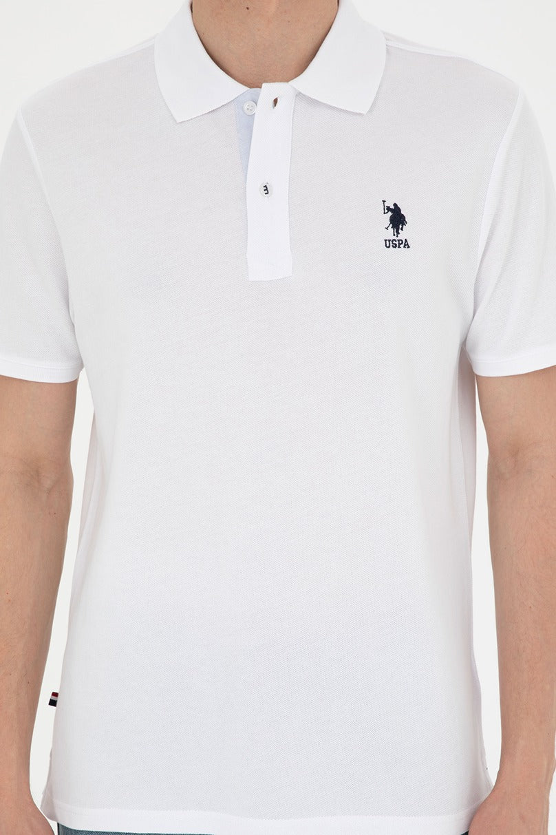 Mens Basic Polo Shirt White - Image 4