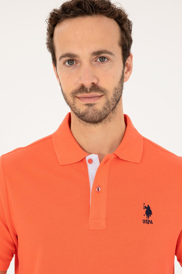 Mens Basic Polo Shirt Vermilion - Image 3