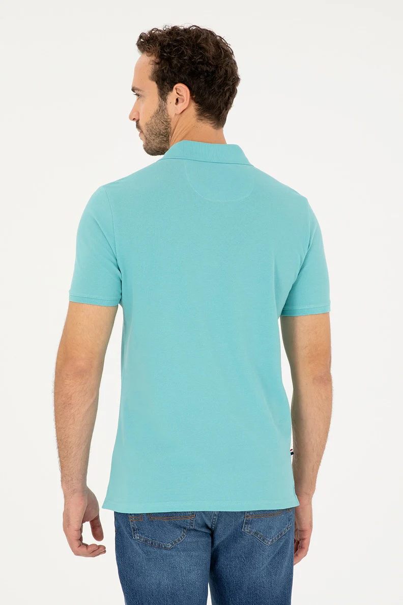 Mens Basic Polo Shirt Green - Image 2