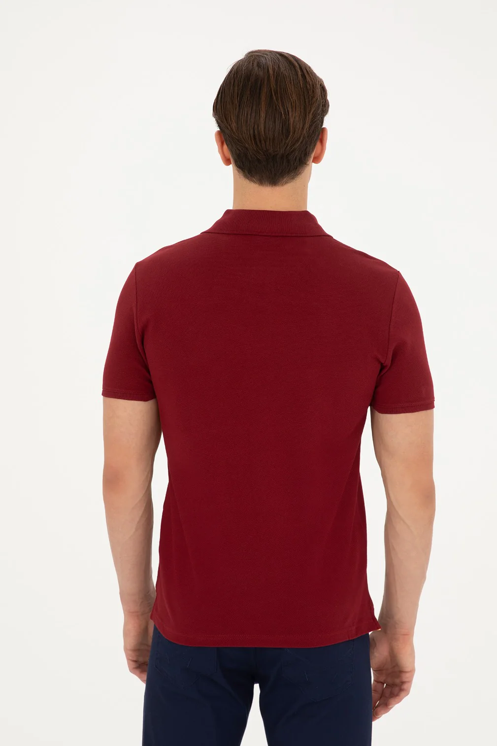 Mens Basic Polo Shirt Bordeaux - Image 2
