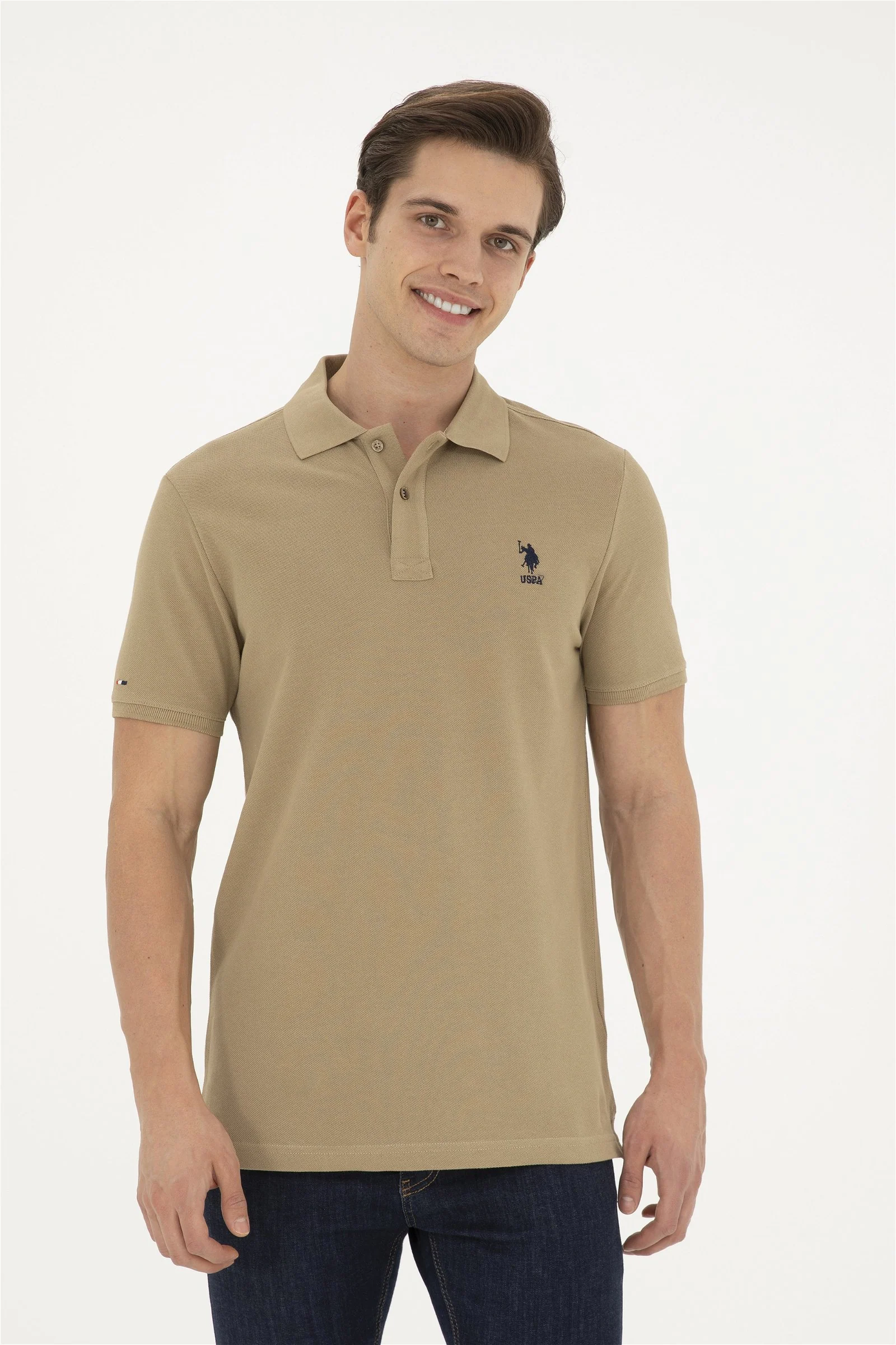Mens Basic Polo Shirt Khaki