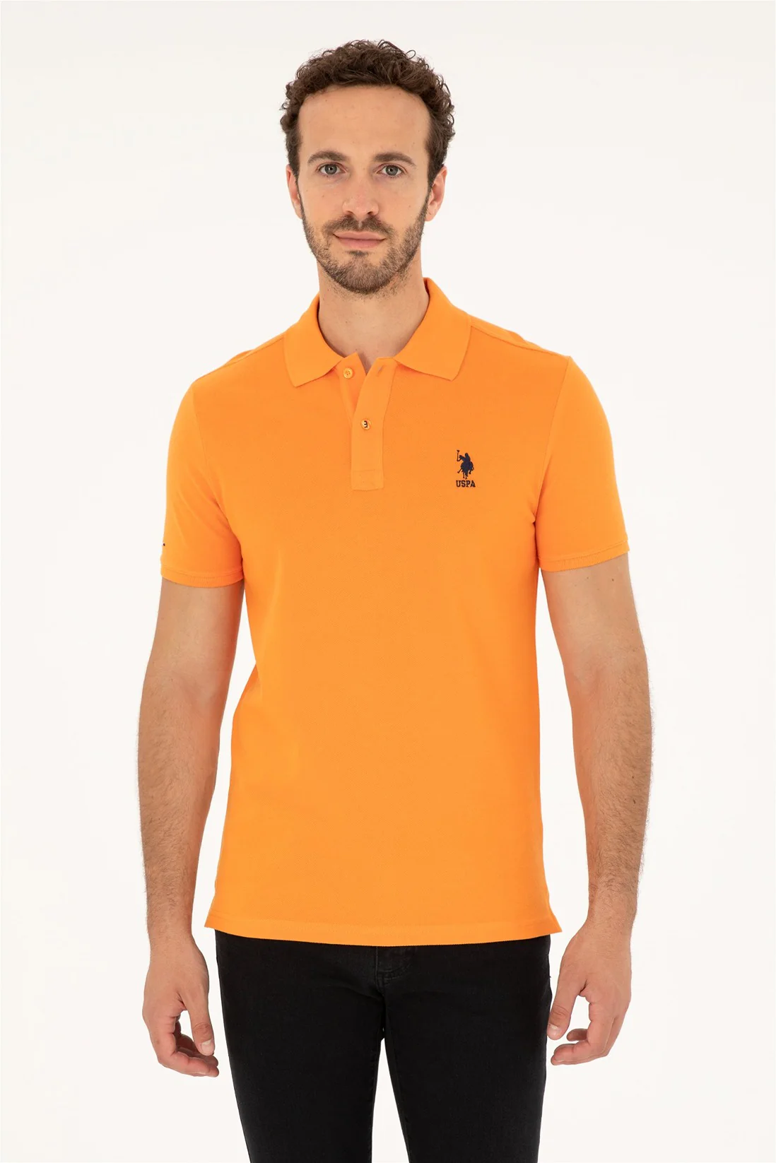 Mens Basic Polo Shirt Orange