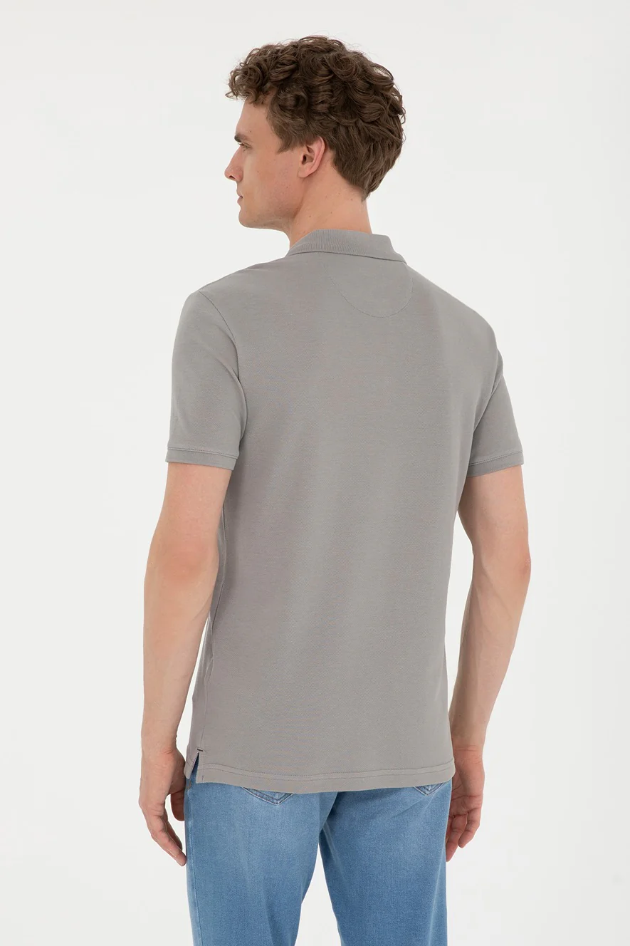 Mens Basic Polo Shirt Dark Grey - Image 2
