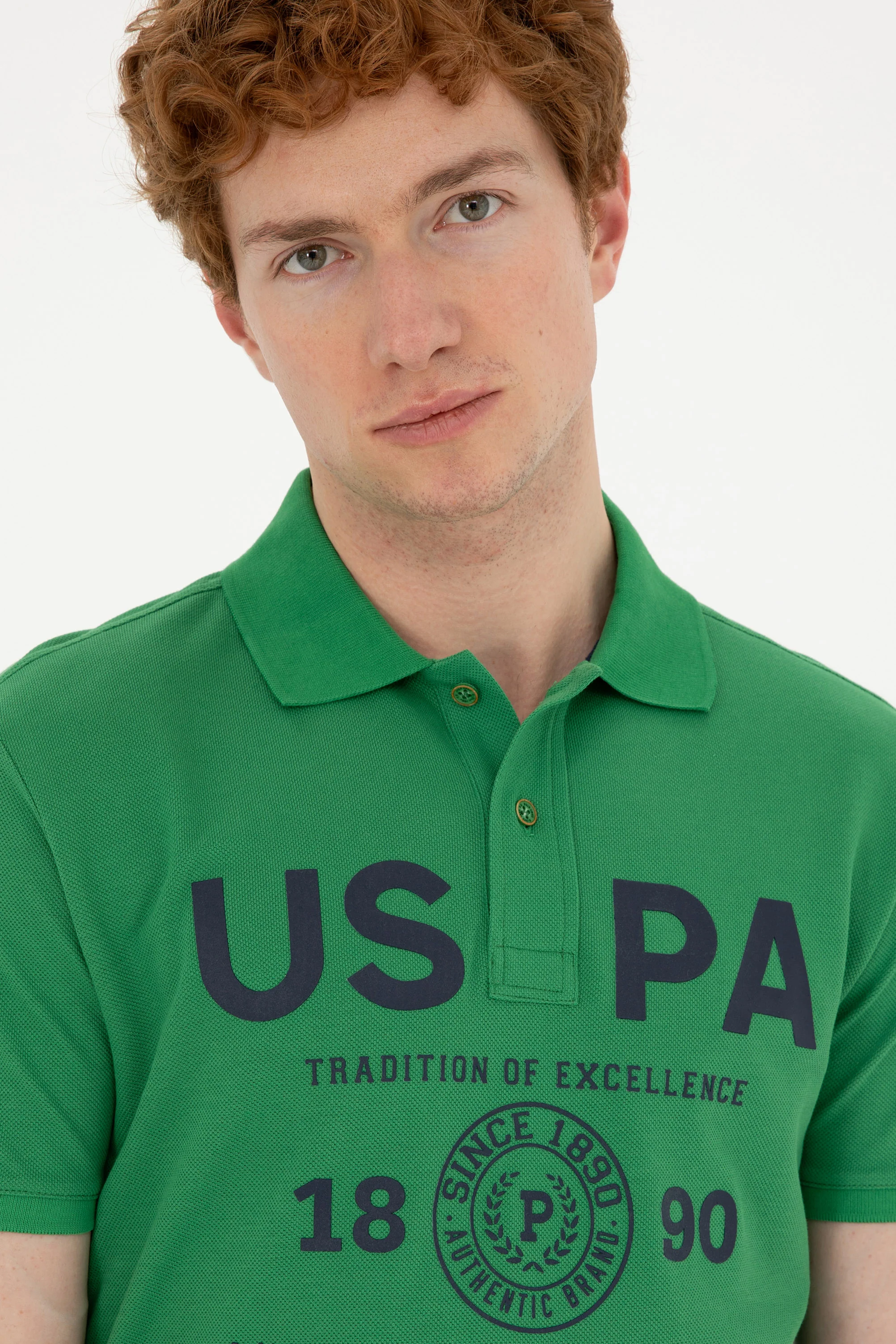 Mens Polo Shirt Green - Image 3