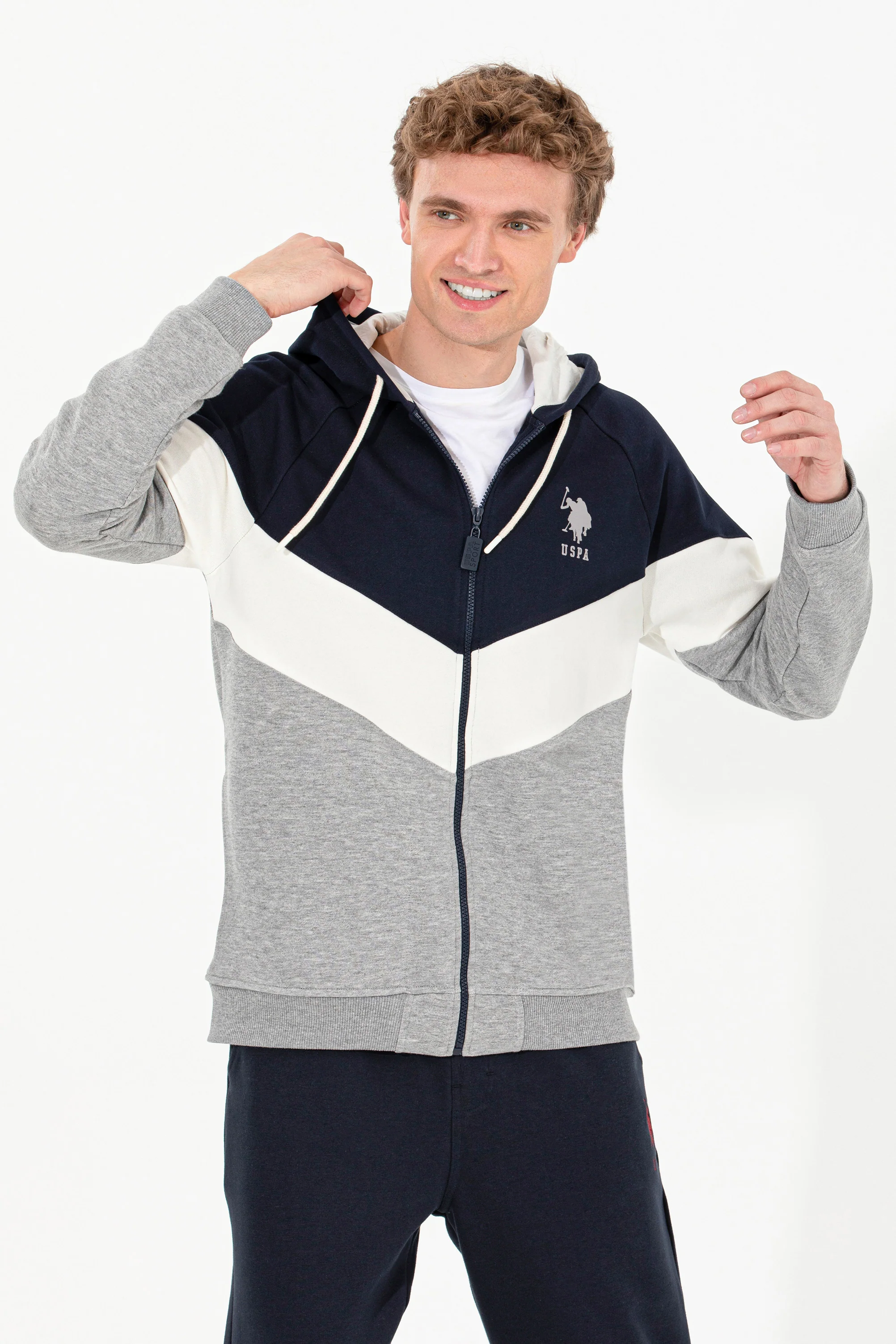 Mens Hoodie Grey Melange