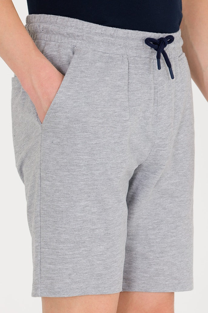 Mens Sweatshorts Grey Melange - Image 3