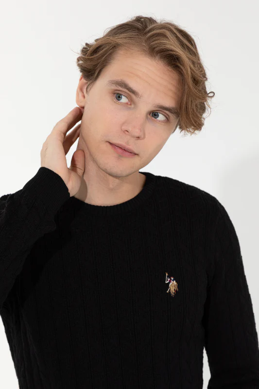 Mens Basic Knitwear Black - Image 3