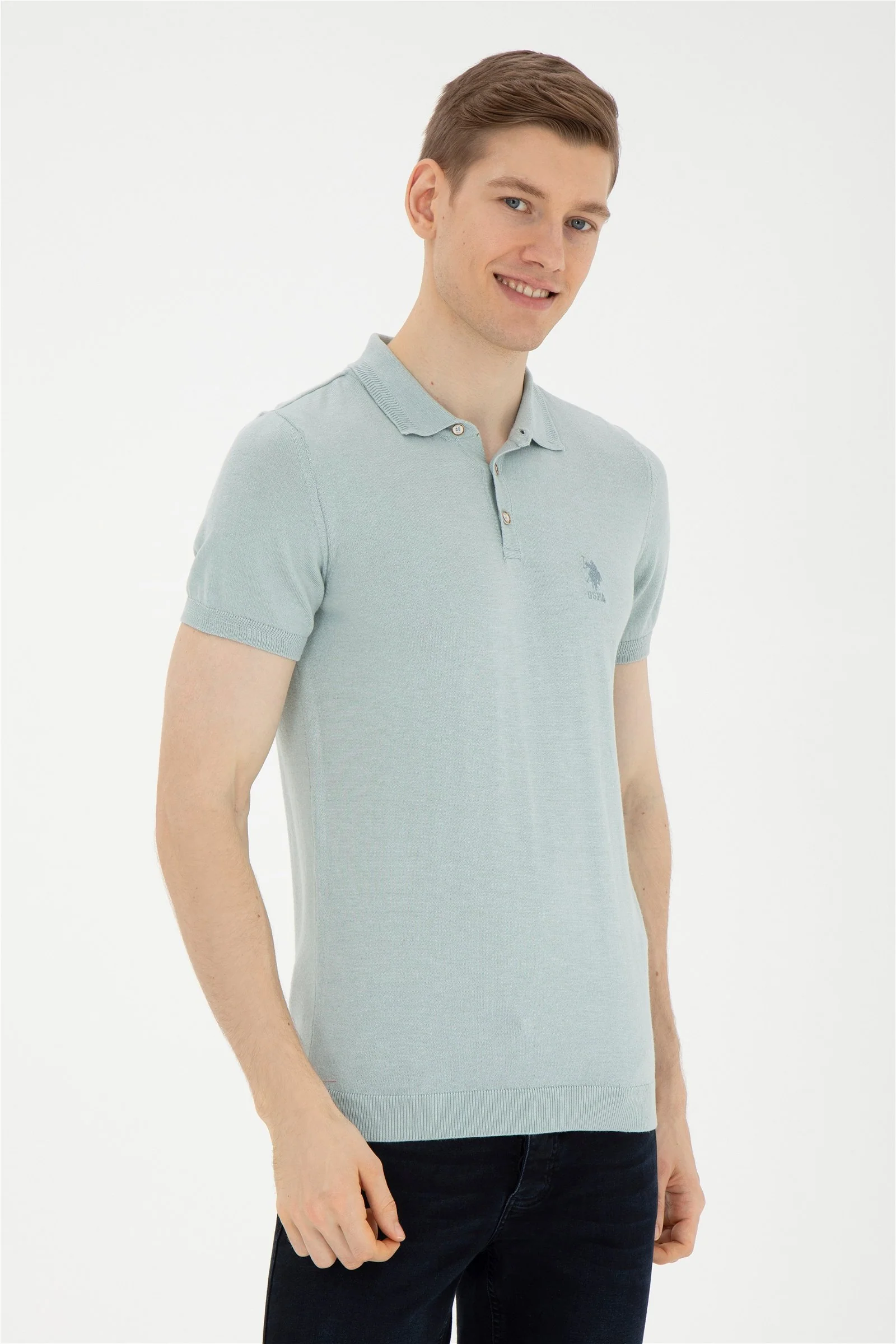 Mens Polo Shirt Water Green