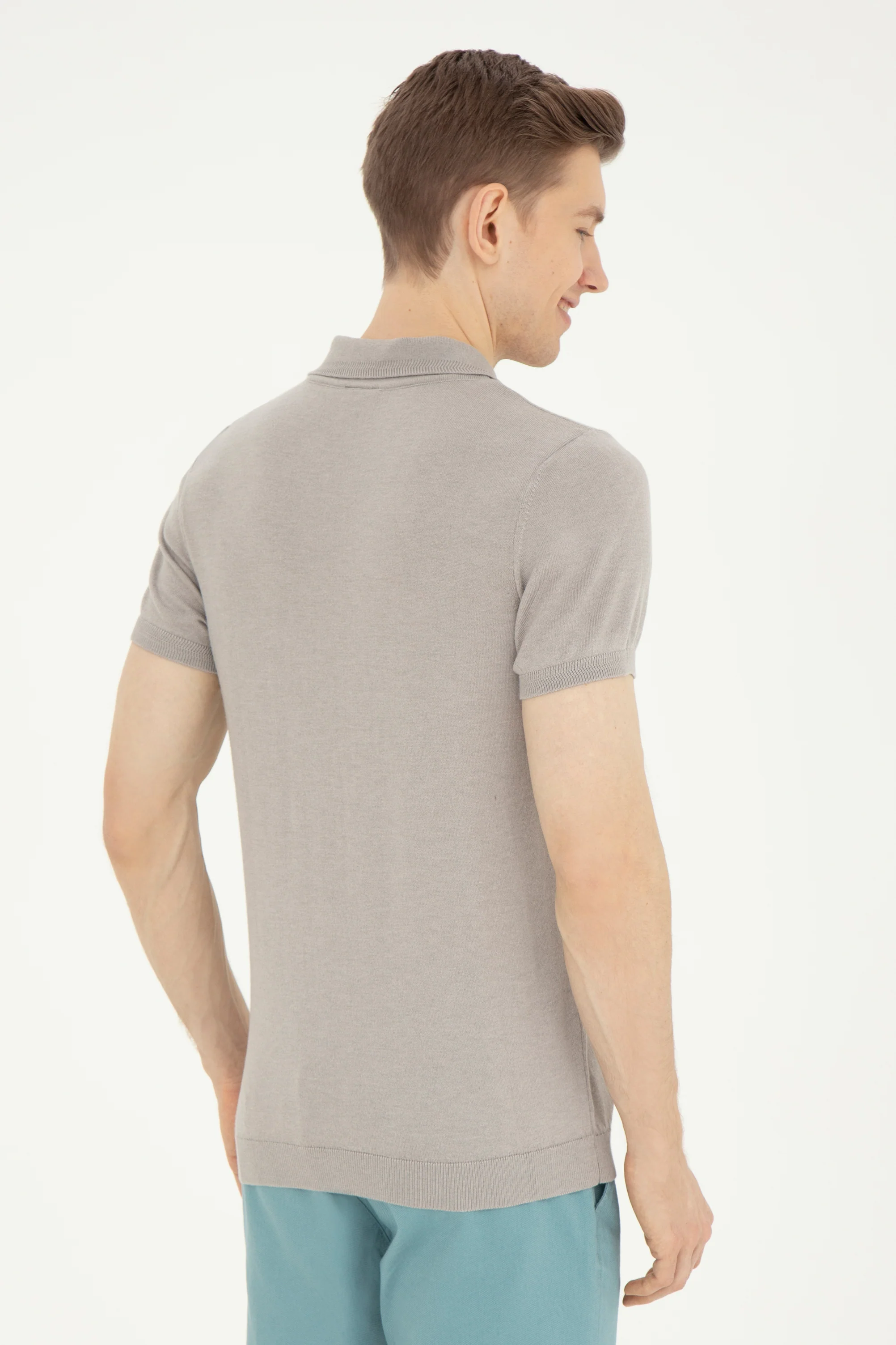 Mens Polo Shirt Dark Grey - Image 2