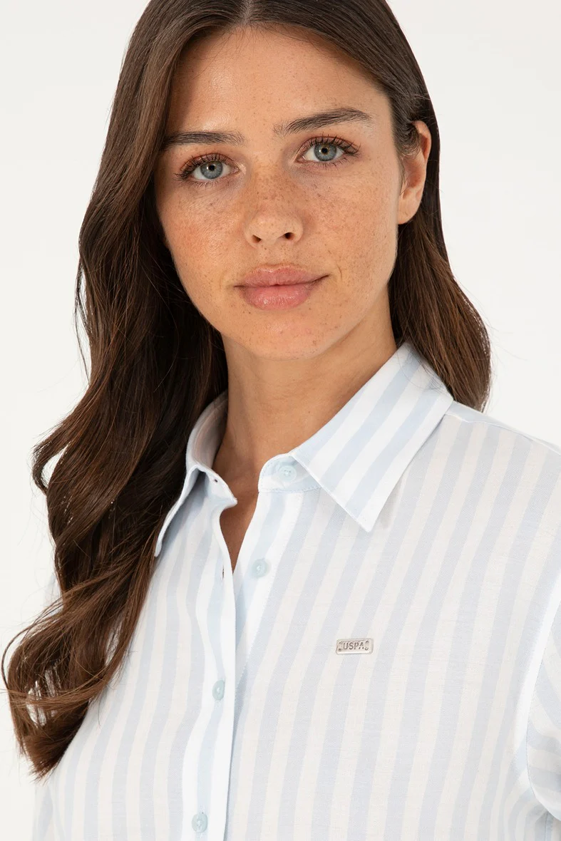 Womens Ladies Shirt Light Blue - Image 3