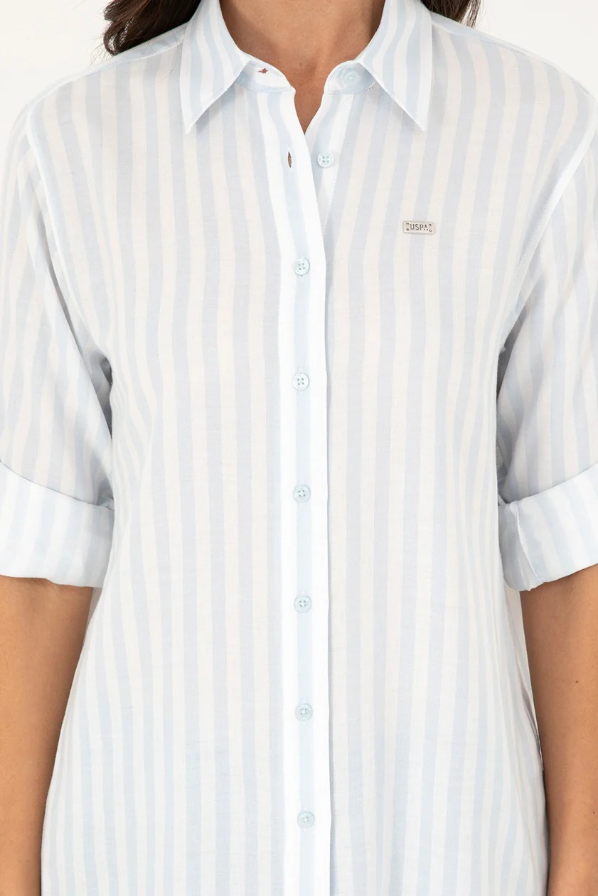 Womens Ladies Shirt Light Blue - Image 4