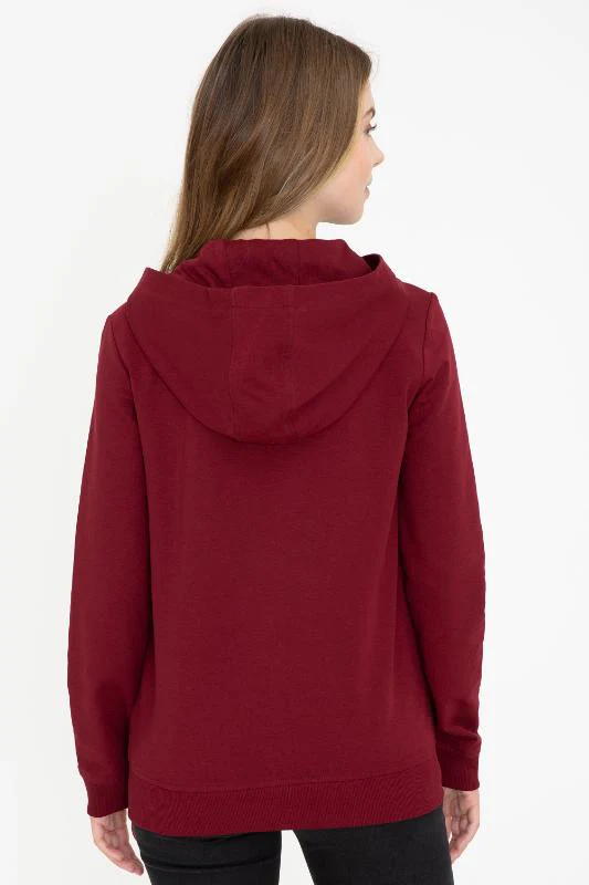 Womens Hoodie Bordeaux - Image 2