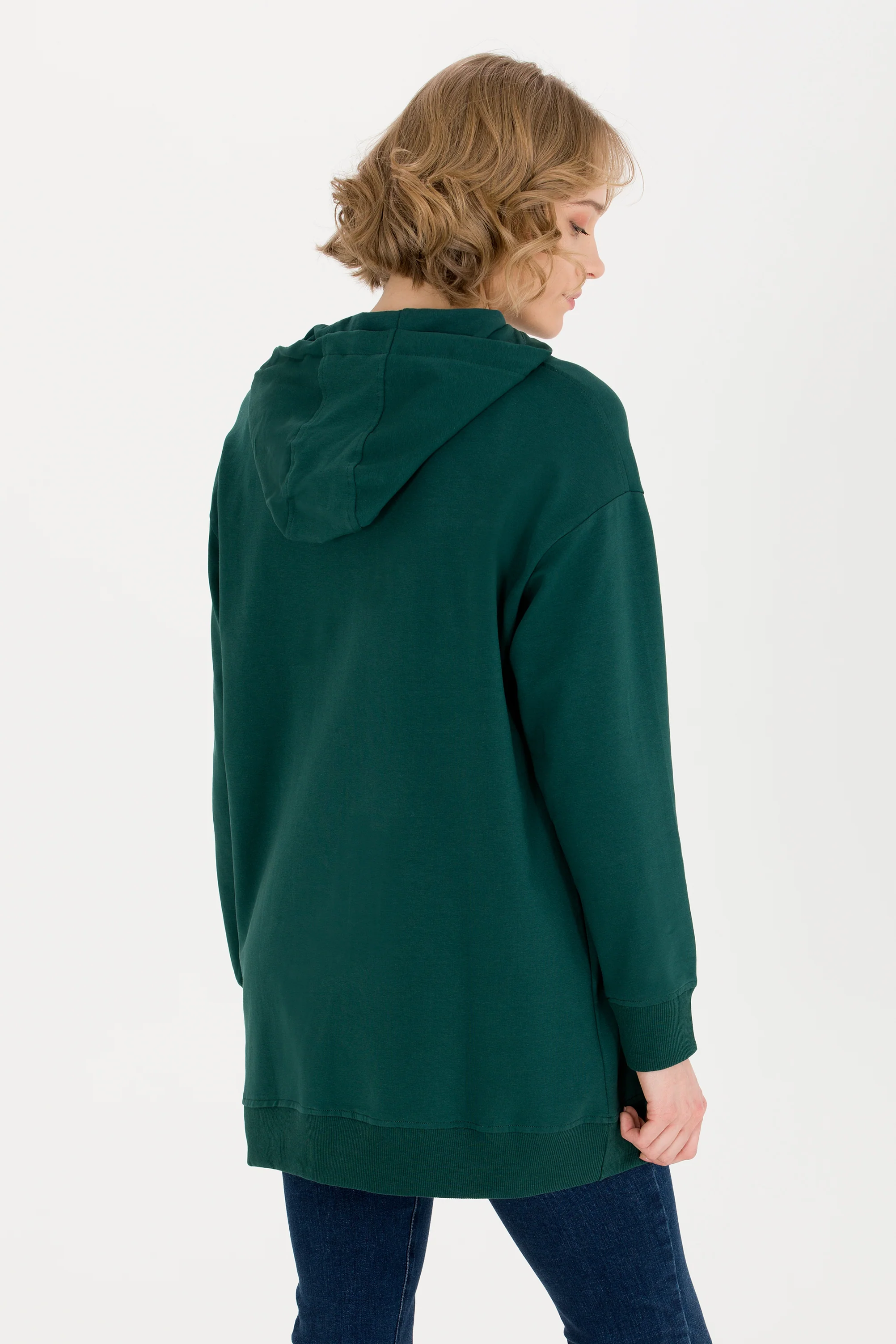 Womens Hoodie Green - Image 2