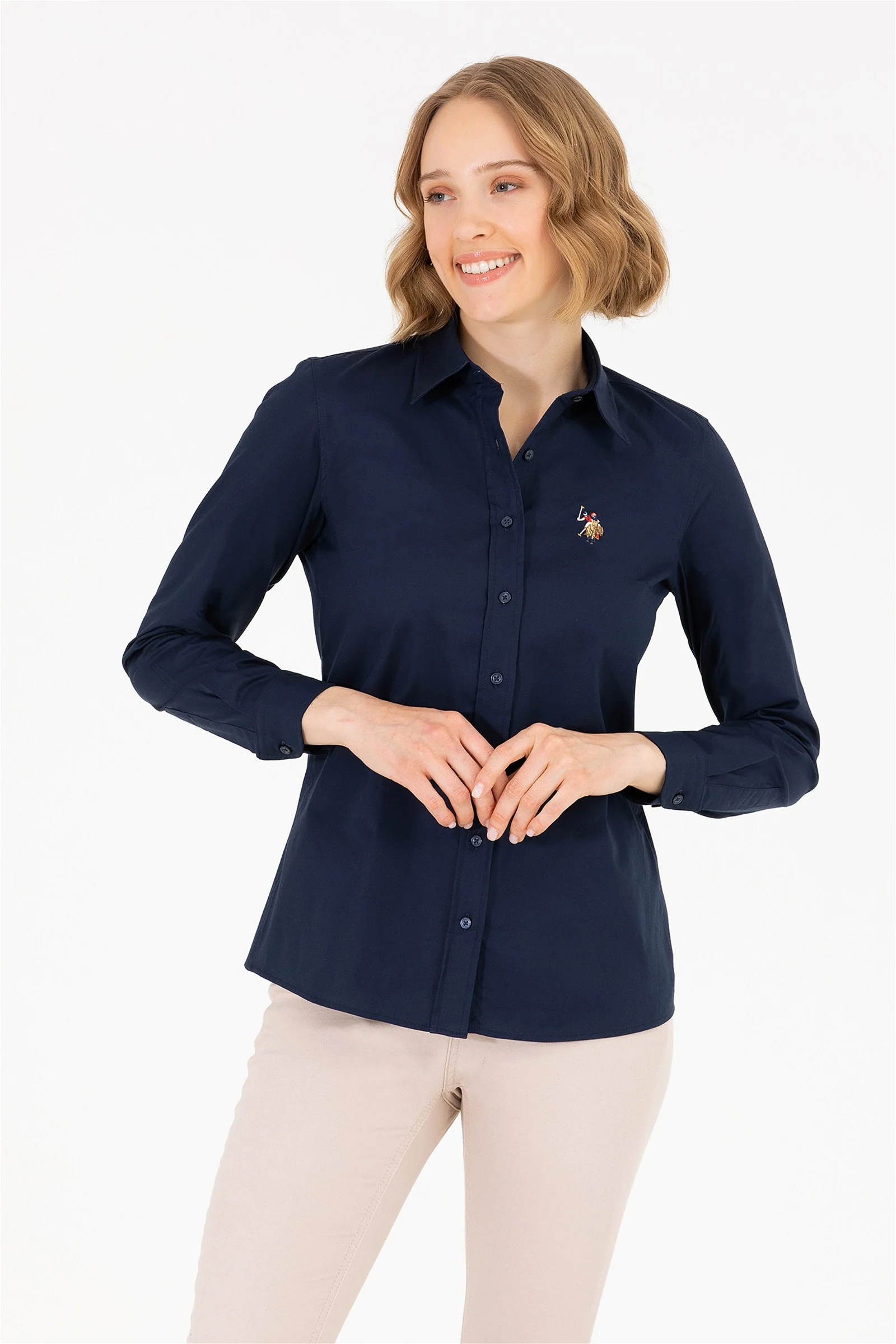 Womens Basic Shirt Navy Blue