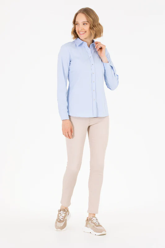 Womens Basic Shirt Light Blue - Image 4