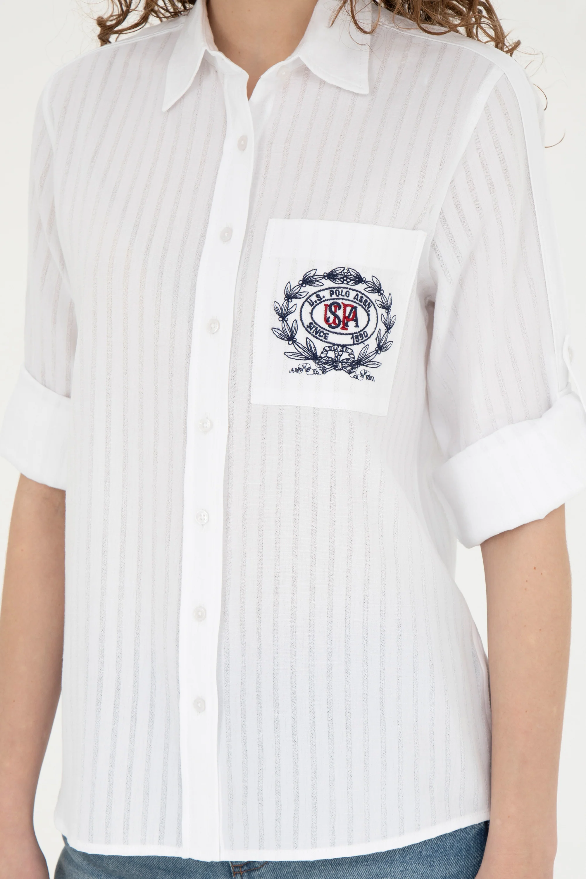 Womens Ladies Shirt White - Image 3
