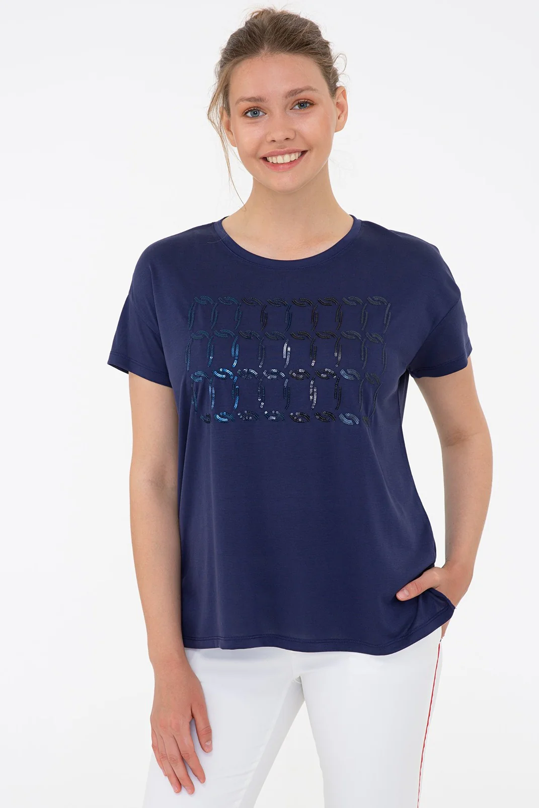 Womens Ladies T-Shirt Navy Blue