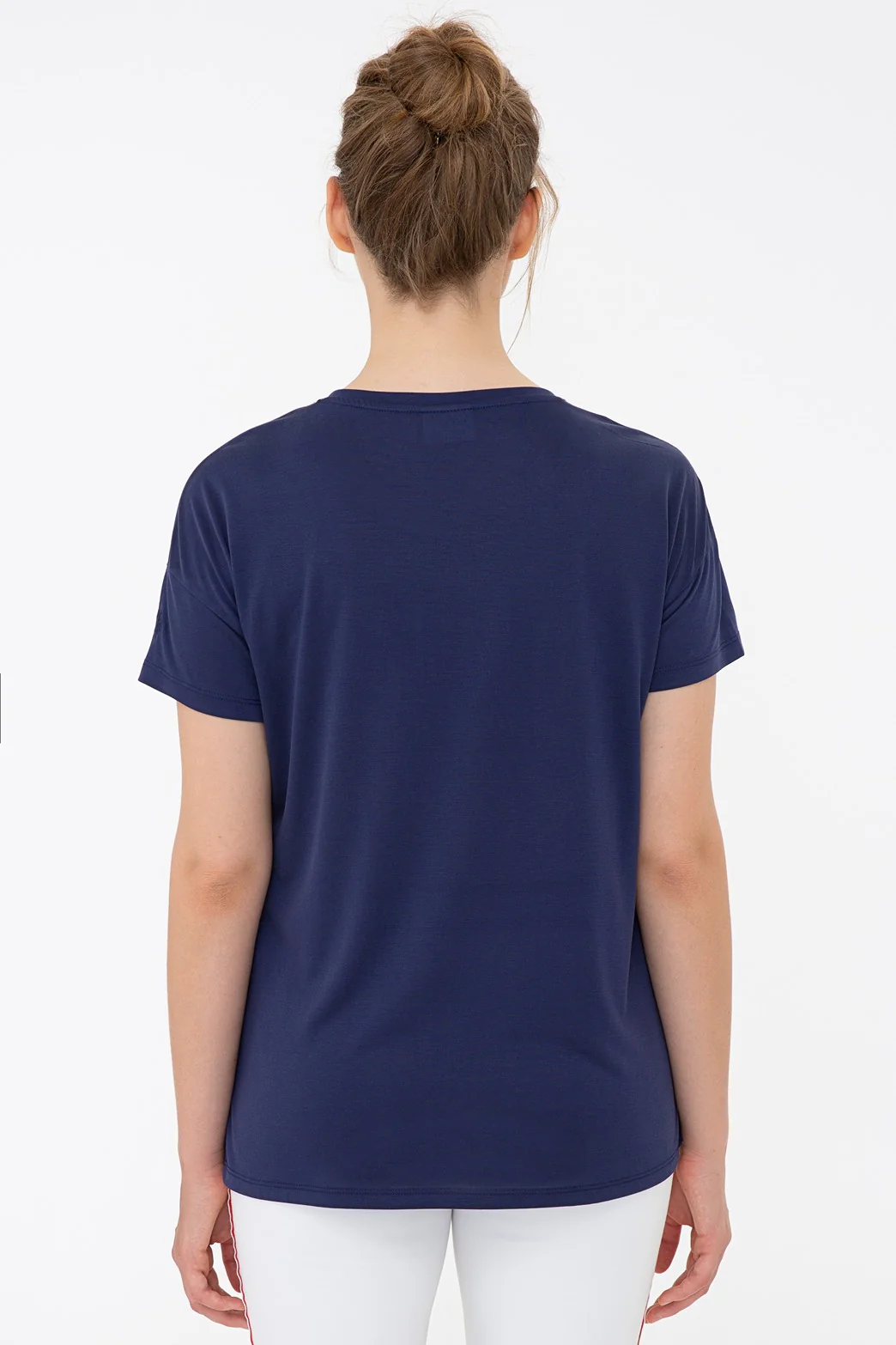 Womens Ladies T-Shirt Navy Blue - Image 2