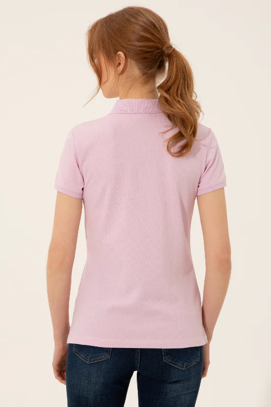 Womens Basic Polo Shirt Light Pink - Image 2