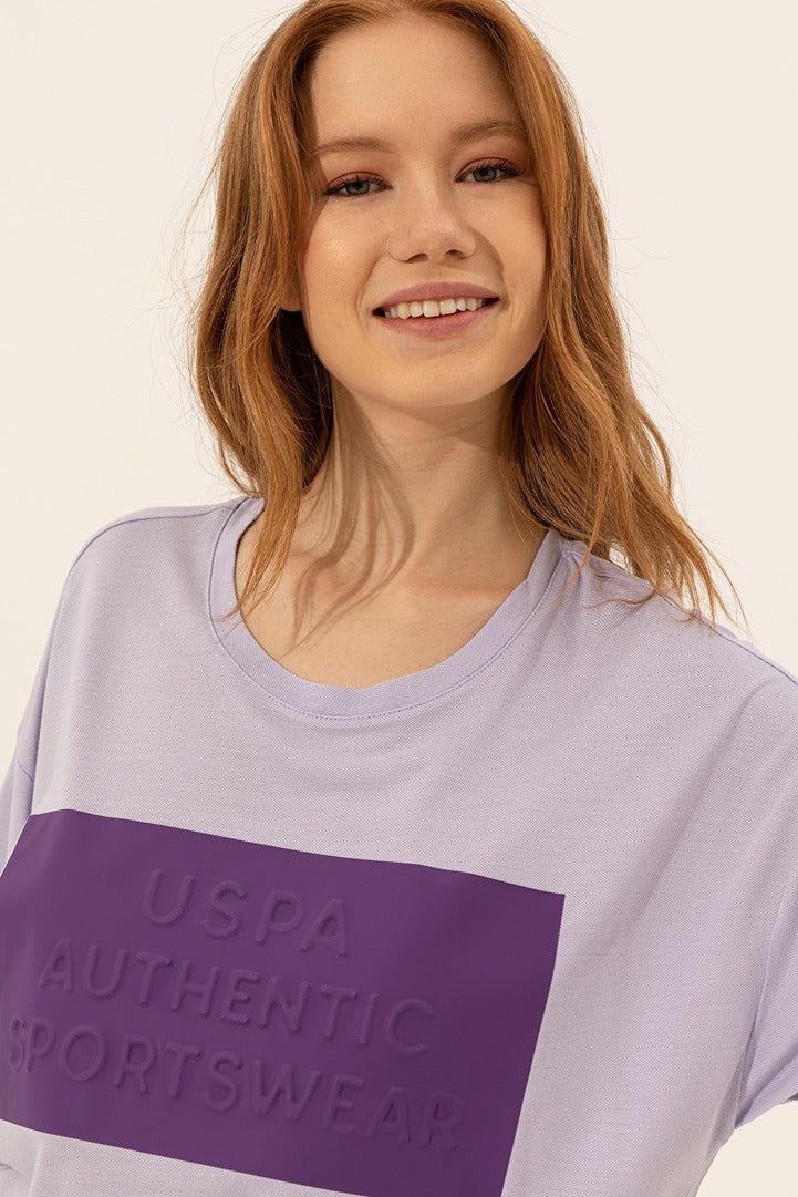 Womens Ladies T-Shirt Lilac - Image 4
