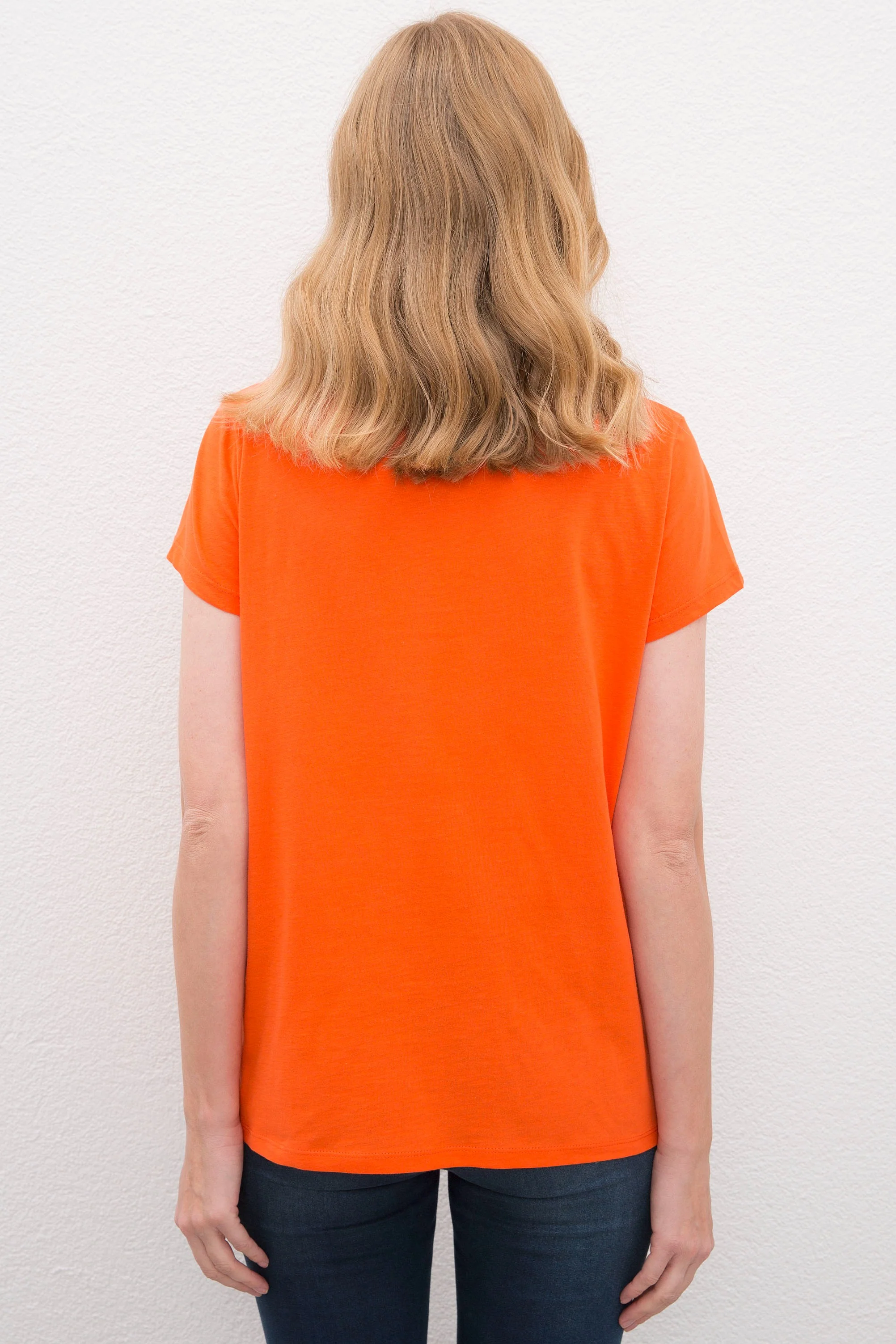 Womens Ladies T-Shirt Vermilion - Image 3
