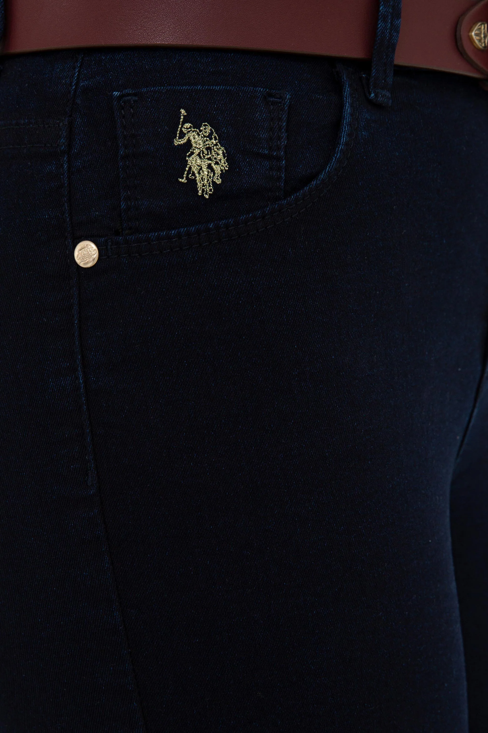 Womens Ladies Jeans Dark Blue - Image 4