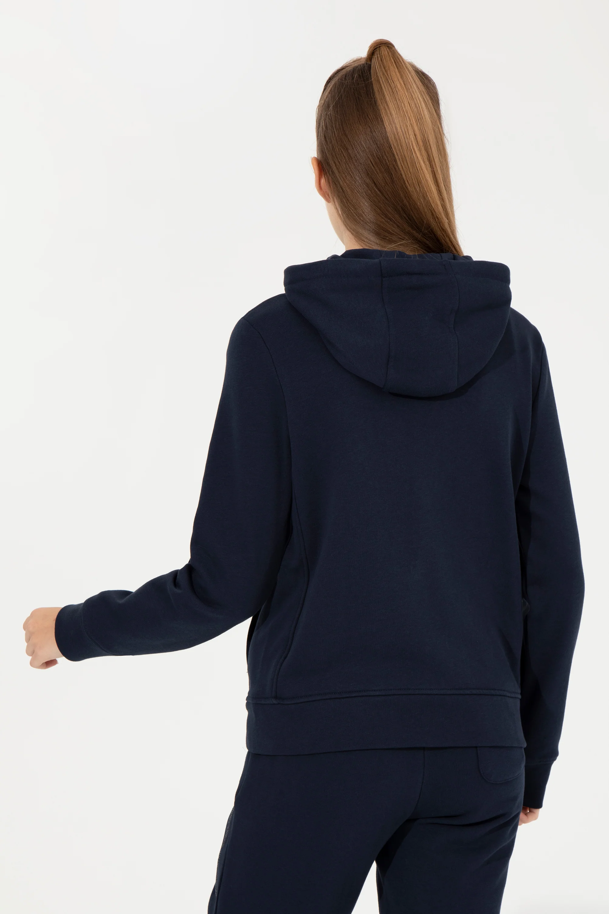 Womens Hoodie Navy Blue - Image 2