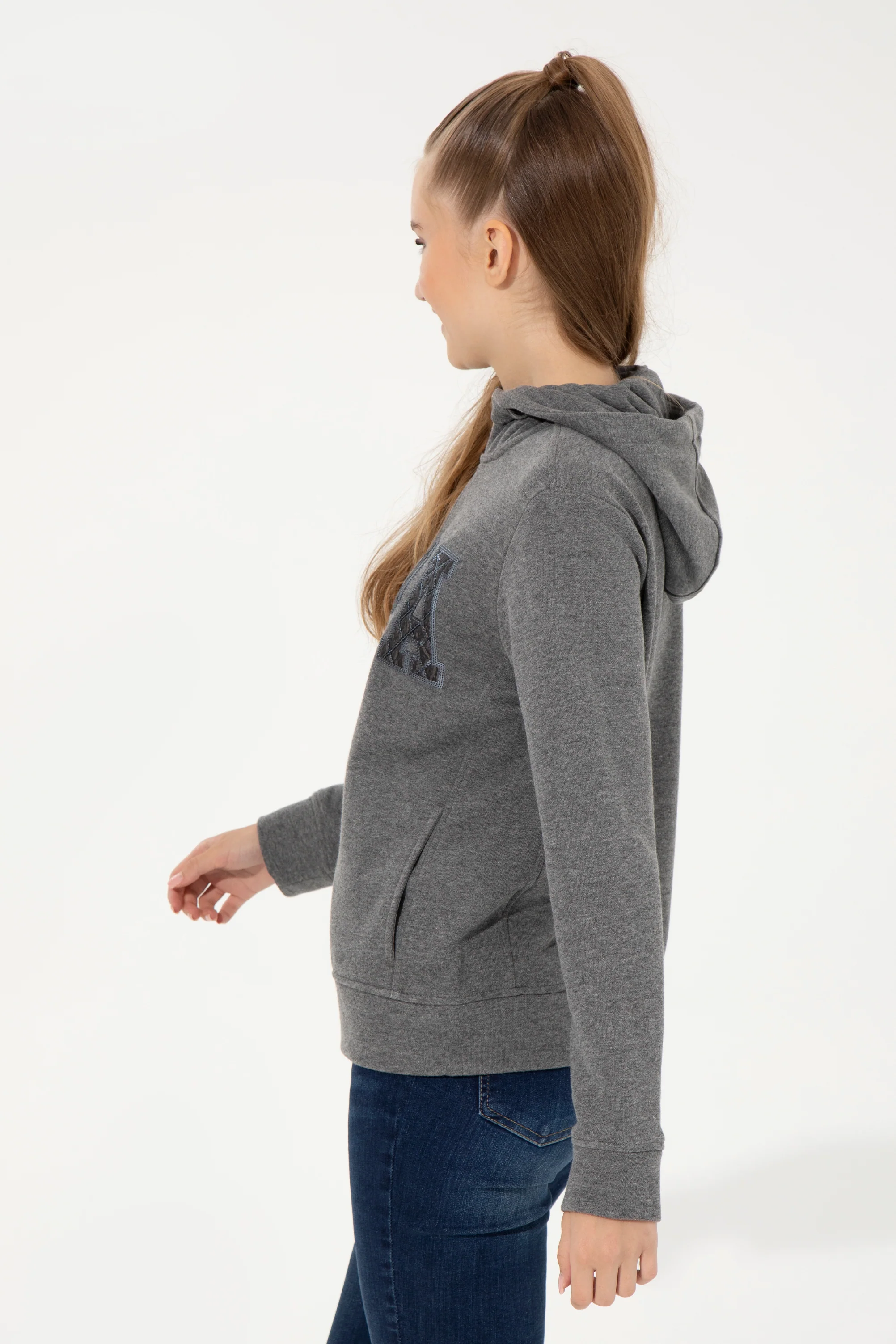 Womens Hoodie Anthracite Melange - Image 2