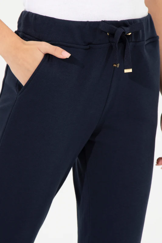 Womens Sweatpants Navy Blue - Image 3