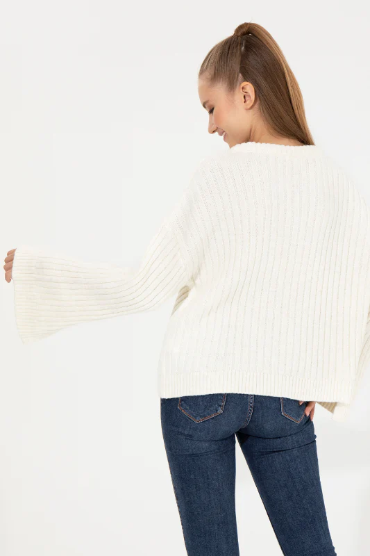 Womens Knitwear Off White - Image 2